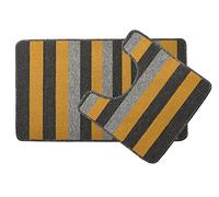 Emma Barclay Jersey - Contrast Stripe 2pc Bath set in Ochre - Mat 45x75cm/ Pedestal 45x45cm