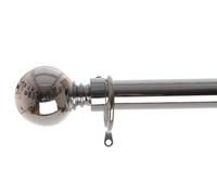 Emma Barclay Lifestyle 25 - 28mm Telescopic Extendable Metal Ball Curtain Pole Set, Chrome, 180 - 340 Cm