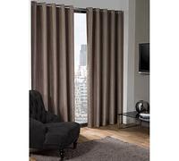 Emma Barclay Logan - Textured Woven Blackout Eyelet Curtains in Taupe - Width 46 x Drop 54" (116 x 137cm)