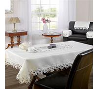 Emma Barclay Lucinda - Embroidered Table Cloth in Cream - 36x36 (91x91cm)
