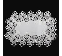 Emma Barclay Lucinda Embroidered Tray Cloth in Cream - 12x18 (30x46cm)