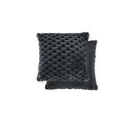 Emma Barclay Lush Faux Fur Filled Cushion, Black - 43 X 43 Cm