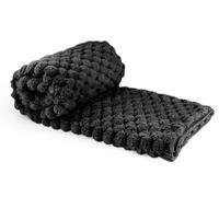 Emma Barclay Lush Luxurious Fluffy Faux Rabbit Fur Throw Blanket (Black, 50x60 (127x152cm))