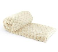 Emma Barclay Lush Luxurious Fluffy Faux Rabbit Fur Throw Blanket (Cream, 55x71 (140x180cm))