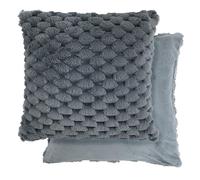 Emma Barclay Lush Luxury Faux Rabbit Fur Cushion Cover (Charcoal Grey)