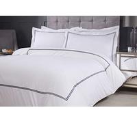 Emma Barclay Mayfair - Embroidered Duvet Set with Oxford Pillowcase in Graphite - Double Bed