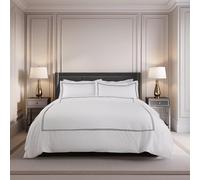 Emma Barclay Mayfair - Embroidered Duvet Set with Oxford Pillowcase in Graphite - Super King Bed