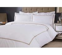 Emma Barclay Mayfair - Embroidered Duvet Set with Oxford Pillowcase in Taupe - King Bed