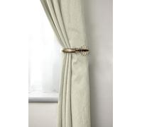 Emma Barclay, Metal Sliced - Pair of Holdaback Tiebacks with End Finials in Antique Brass - 20cm