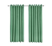 Emma Barclay Midnight Blackout Thermal Velvet Eyelet Curtains, Green - 66 X 90 Inch Pair