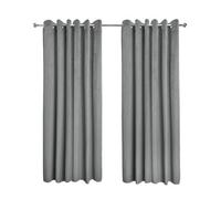 Emma Barclay Midnight - Embossed Velvet Woven Thermal Blackout Eyelet Curtains (Silver, Width 66 x Drop 54" (168 x 137cm))