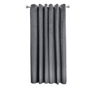 Emma Barclay Midnight - Embossed Velvet Woven Thermal Eyelet Door Curtain (Charcoal, Width 46" x 84"Drop (137x213cm))