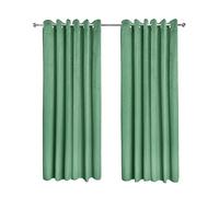 Emma Barclay Midnight - Embossed Velvet Woven Thermal Blackout Eyelet Curtains (Green, Width 66 x Drop 54" (168 x 137cm))