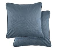 Emma Barclay Midnight - Soft Plush Velvet Cushion Cover with Geometric Design (Charcoal)