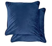 Emma Barclay Midnight - Soft Plush Velvet Cushion Cover with Geometric Design (Navy)