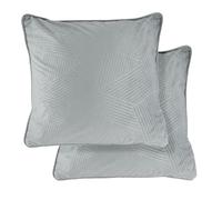 Emma Barclay Midnight - Soft Plush Velvet Cushion Cover with Geometric Design (Silver)