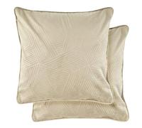 Emma Barclay Midnight - Soft Plush Velvet Cushion Cover with Geometric Design (Stone)