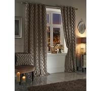 Emma Barclay Moda Katie Wave Eyelet Lined Curtains, Taupe, 66 x 72 Inch