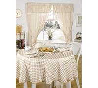 Emma Barclay Molly - Gingham Table Cloth in Beige - 63" (160cm) Round