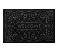 Emma Barclay Non Slip Easy Care Absorbant Door Mat Rug (60x40cm) (Black Welcome)