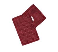 Emma Barclay Orkney 2 Piece Bath Mats - Non Slip - Wine