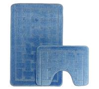 Emma Barclay Orkney Bath Mat & Pedestal Mat Set, Blue