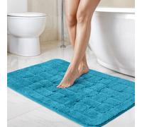 Emma Barclay Orkney - Crosshatch 2 Pc Bath Set in Aqua - Mat 45x75cm/ Pedestal 45x45cm