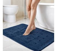 Emma Barclay Orkney - Crosshatch 2 Pc Bath Set in Navy - Mat 45x75cm/ Pedestal 45x45cm