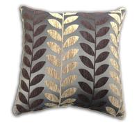 Emma Barclay Panama Chenille Leaf Cushion Cover, Chocolate, 43 x 43 Cm