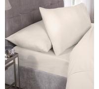 Emma Barclay 180 Thread Count Percale Fitted Sheet in Ivory - Three Quarter Bed