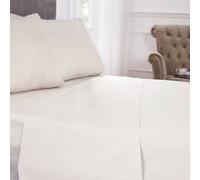 Emma Barclay Percale Flat Sheet Super In Ivory Cream