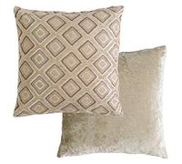 Emma Barclay Pisa Geometric Jacquard Cushion Cover in Beige - 17x17 (43x43cm)