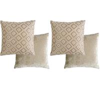 Emma Barclay Pisa Geometric Jacquard Cushion Cover in Beige - 17x17 (43x43cm) (Pack of 2)