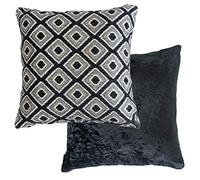 Emma Barclay Pisa Geometric Jacquard Cushion Cover in Black - 17x17 (43x43cm)
