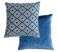 Emma Barclay Pisa Geometric Jacquard Cushion Cover in Navy - 17x17 (43x43cm)