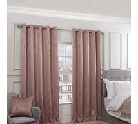 Emma Barclay Regency - Elegant Woven Thermal Blackout Eyelet Curtains in Blush Pink - Width 66 x Drop 54" (168 x 137cm)