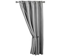 Emma Barclay Cali Eyelet - Woven Thermal Blackout Eyelet Door Curtain in Grey - Width 66" x 84"Drop (168x213cm)