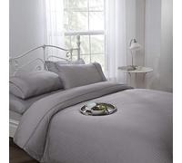 Emma Barclay Ritz 300 Thread Count Satin Stripe Duvet Set in Silver - King Bed