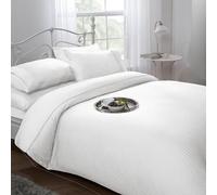 Emma Barclay Ritz 300 Thread Count Satin Stripe Duvet Set in White - Super King Bed