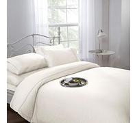 Ritz King size Duvet cover & 2 Pillow case set IVORY 100% cotton sateen stripe 300 thread count percale hotel luxury set