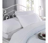 Emma Barclay Ritz Cotton 300 Thread Count Sateen Stripe Duvet Cover Set, White, King