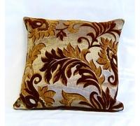 Emma Barclay Rome - Damask Chenille Cushion Cover in Chocolate - 17x17 (43x43cm)