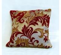 Emma Barclay Rome - Damask Chenille Cushion Cover in Wine - 17x17 (43x43cm)