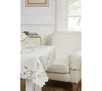 Emma Barclay Rosie Embroidered Table Runner in Cream - 16x36 (40x91cm)