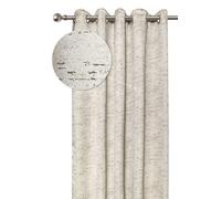 Emma Barclay Rowan Lined Eyelet Curtains - Soft Plain Ring Top Curtain Pair for Bedroom, Living Room & Lounge - Softens Daylight & Adds Privacy (Natural, W 90" x L 108" (2 Panels))