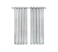 Emma Barclay Rowan Lined Eyelet Curtains - Soft Plain Ring Top Curtain Pair for Bedroom, Living Room & Lounge - Softens Daylight & Adds Privacy (Grey, W 90" x L 90" (2 Panels))