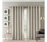 Emma Barclay Sorrento Ultra Blackout Eyelet Curtains, Stone - 66 X 72 Inch Pair