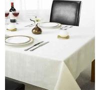 Emma Barclay Damask Rose - Jacquard Table Cloth in Cream - 63" (160cm) Round