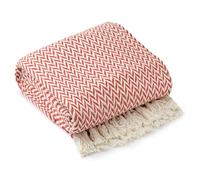 Emma Barclay Throw Blanket For Sofas Bed Extra Large Recycled Cotton Throws For Settees In Burnt Orange Throw Scandi Woven Blankets - Cherokee Collection 90" x 100" (229cm x 254cm) Burnt Orange