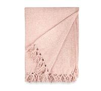 Emma Barclay Throw Blanket For Sofas Bed Extra Large Soft Chenille Throws For Settees In Blush Pink Throw Fleece Blankets - Darcy Collection 60" x 80" (152cm x 203cm) Blush Pink